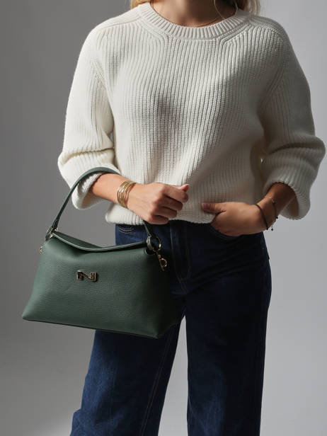 Schoudertas Freesia Leder Nathan baume Groen eden 4 ander zicht 1